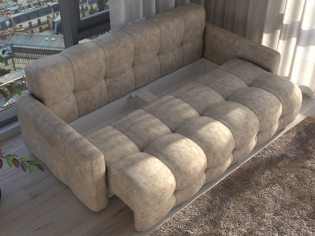 Astrid Beige Sofa Bed with Storage Ramses 3