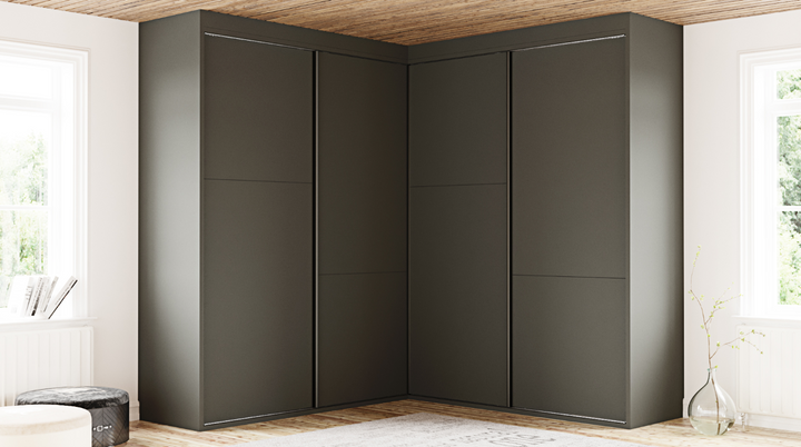 Pedraza L-shape sliding 4- door wardrobe AV012
