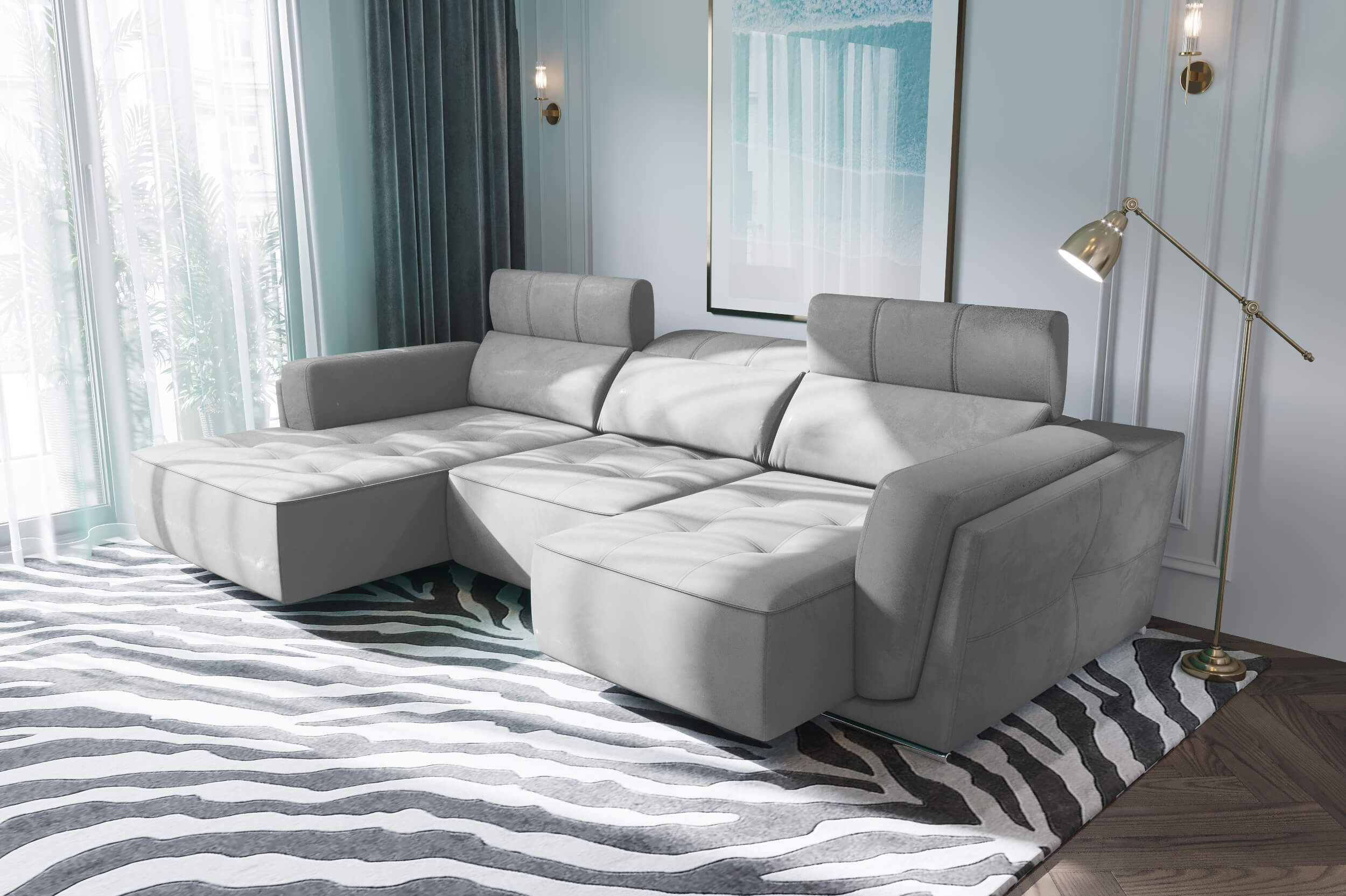 Bilbao Gray Sectional Sofa Left Chaise – Modern Europa Furniture