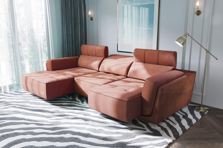 Bilbao Orange Sectional Sofa Left Chaise