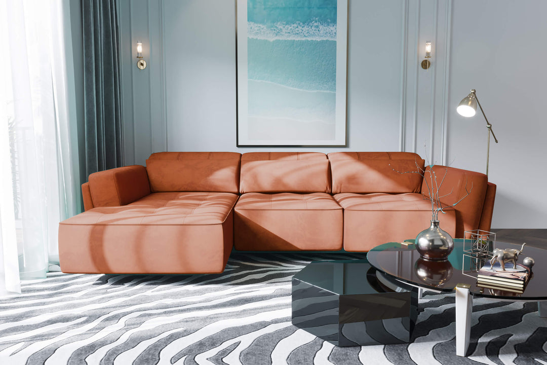 Bilbao Orange Sectional Sofa Left Chaise