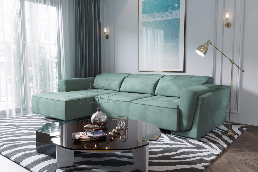 Bilbao Mint Sectional Sofa Left Chaise
