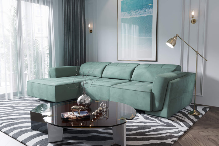 Bilbao Mint Sectional Sofa Left Chaise