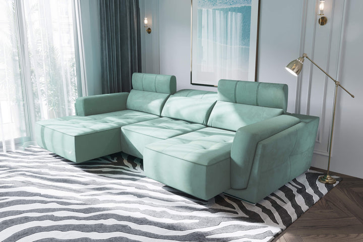 Bilbao Mint Sectional Sofa Left Chaise