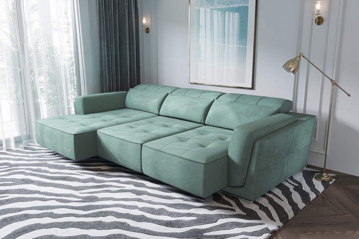 Bilbao Mint Sectional Sofa Left Chaise