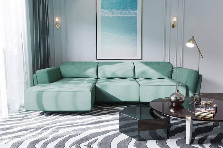 Bilbao Mint Sectional Sofa Left Chaise