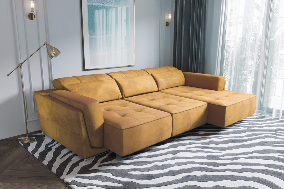 Bilbao Yellow Sectional Sofa Right Chaise