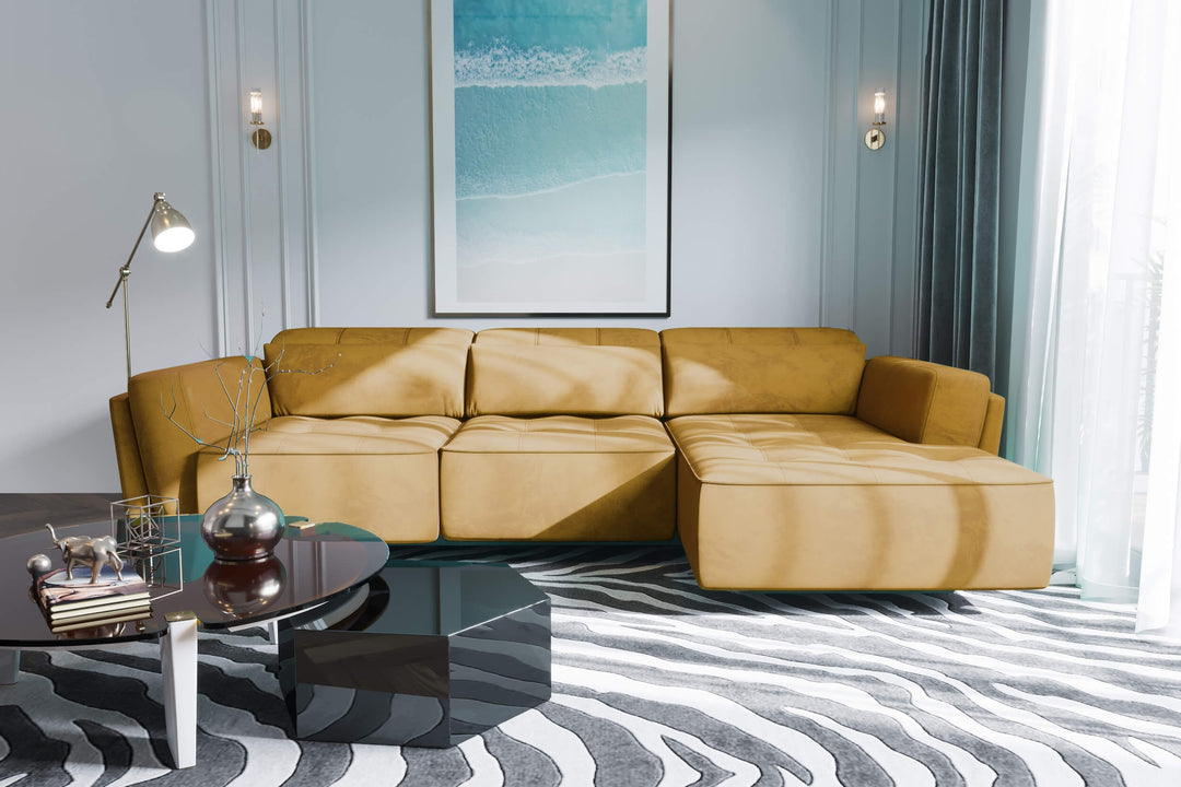 Bilbao Yellow Sectional Sofa Right Chaise