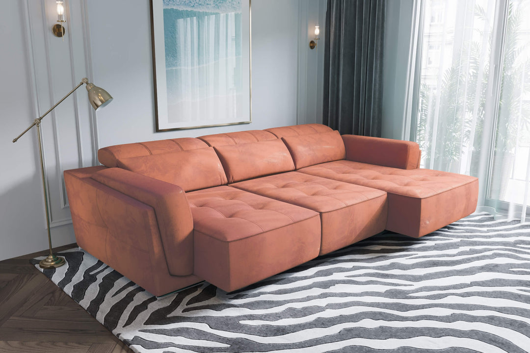 Bilbao Orange Sectional Sofa Right Chaise