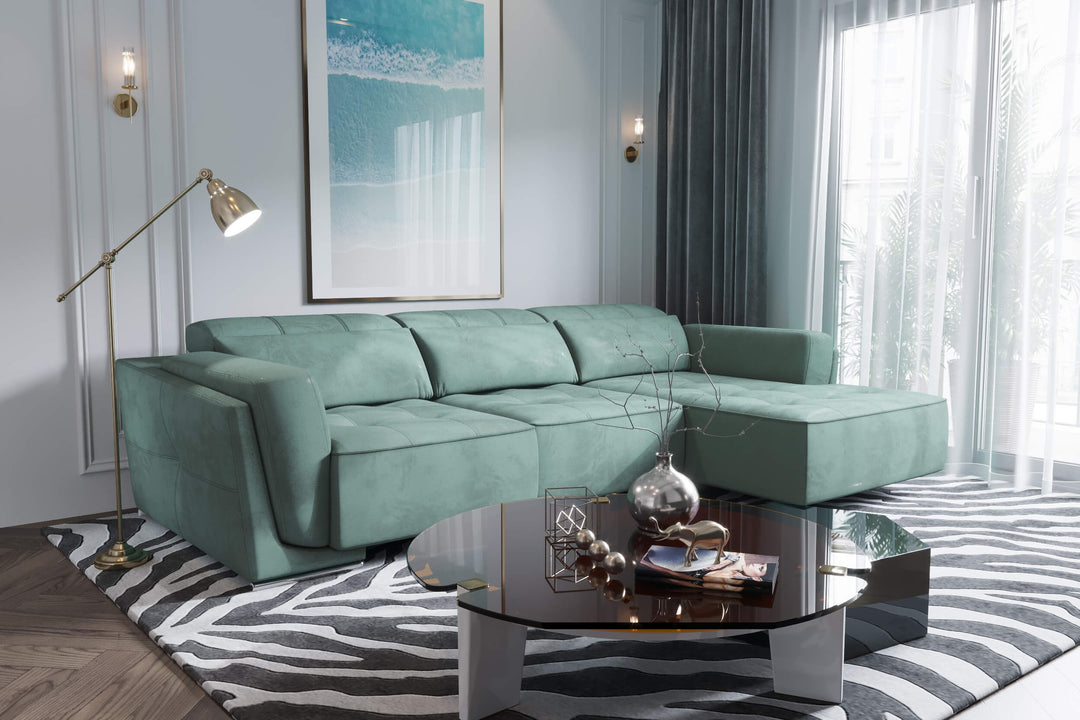 Bilbao Mint Sectional Sofa Right Chaise