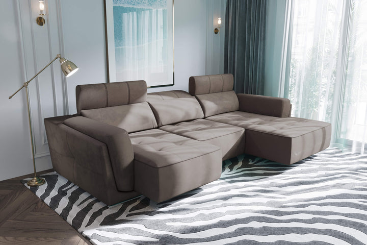 Bilbao Brown Sectional Sofa Right Chaise
