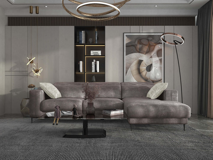 Lugo Golden Brown Sectional Sofa Right Chaise