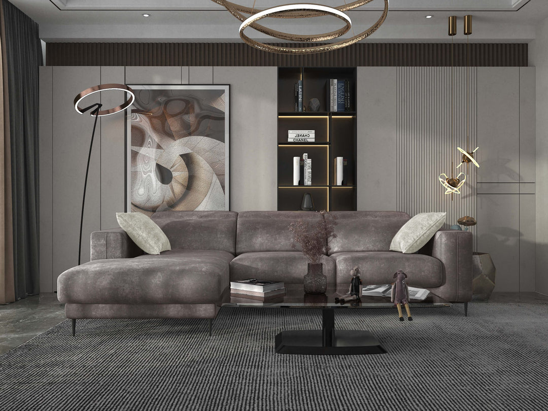 Lugo Golden Brown Sectional Sofa Left Chaise