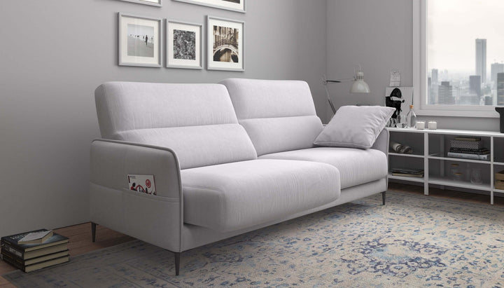 Malaga Light Grey Compact Sofa