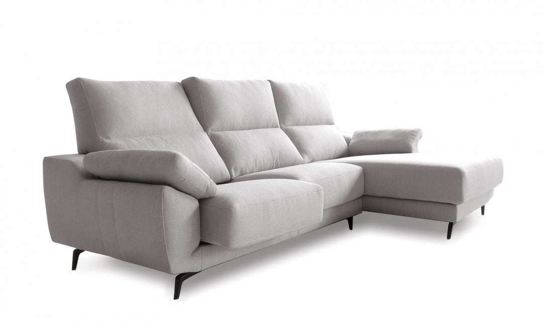 Marbella Light Beige Compact Sectional Sofa Right Chaise