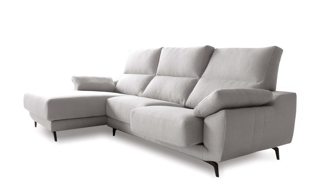 Marbella Light Beige Compact Sectional Sofa Left Chaise