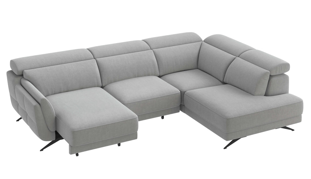 Ronda Light Grey Sectional Sofa Right Bumper Chaise