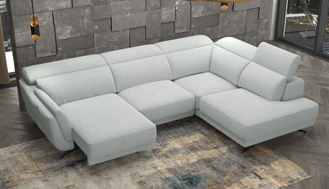 Ronda Light Grey Sectional Sofa Right Bumper Chaise