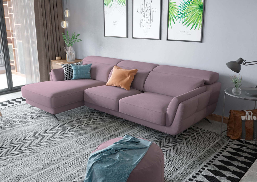 Ronda Pink Sectional Left Facing Chaise