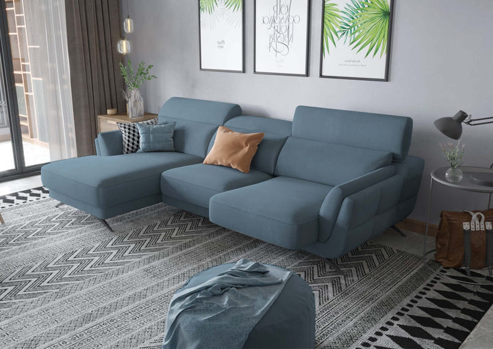 Ronda Midnight Blue Sectional Left Facing Chaise