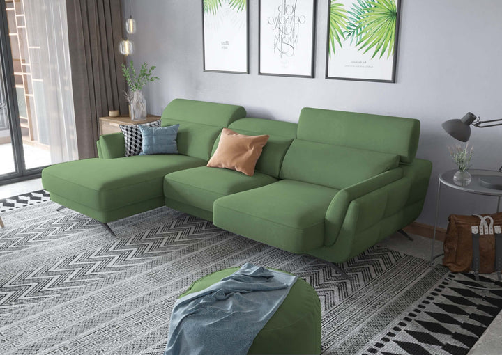 Ronda Green Sectional Left Facing Chaise