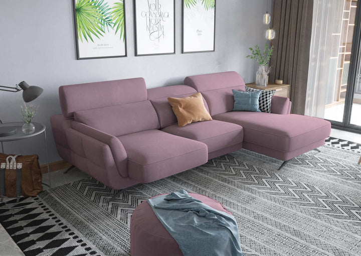Ronda Pink Sectional Right Facing Chaise