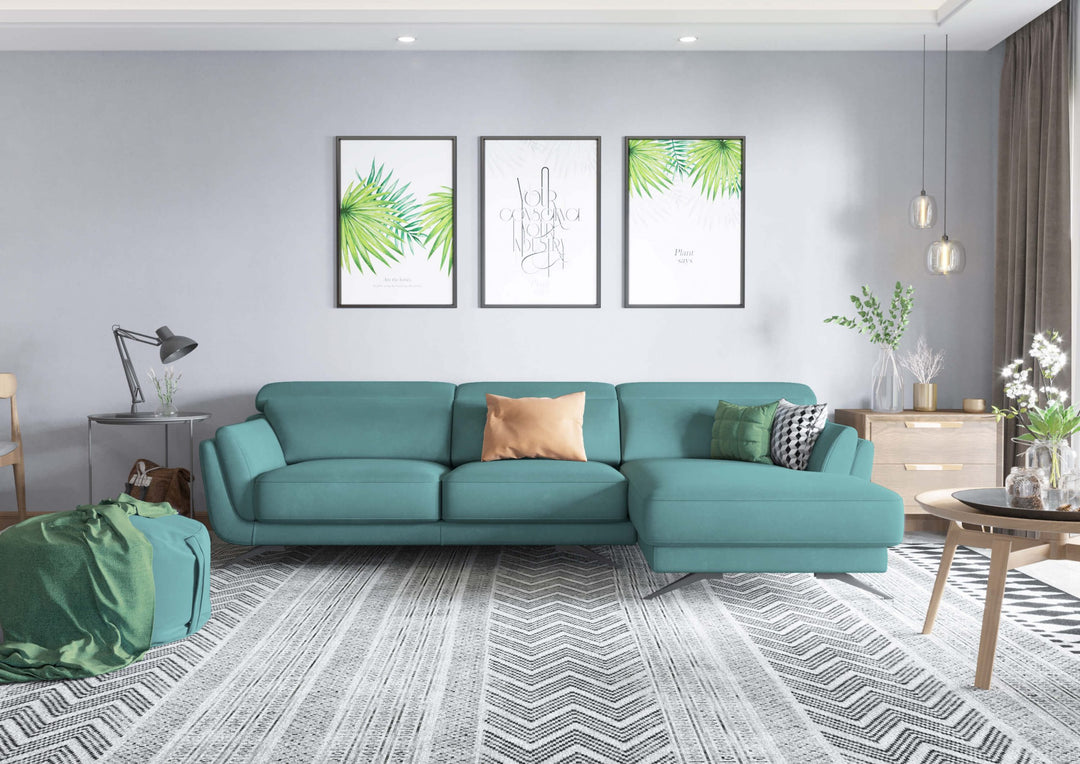 Ronda Ocean Teal Sectional Right Facing Chaise