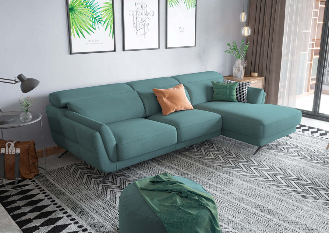 Ronda Ocean Teal Sectional Right Facing Chaise