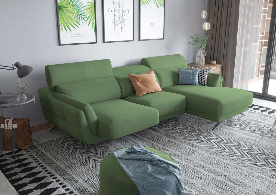 Ronda Green Sectional Right Facing Chaise