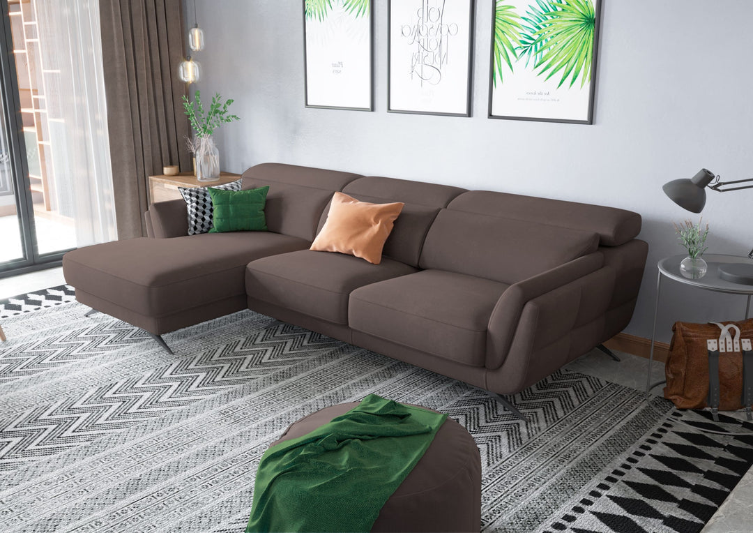 Ronda Brown Sectional Left Facing Chaise