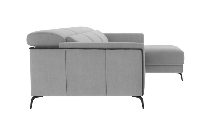 Valencia Light Grey Reclining  Sectional Sofa Right Chaise
