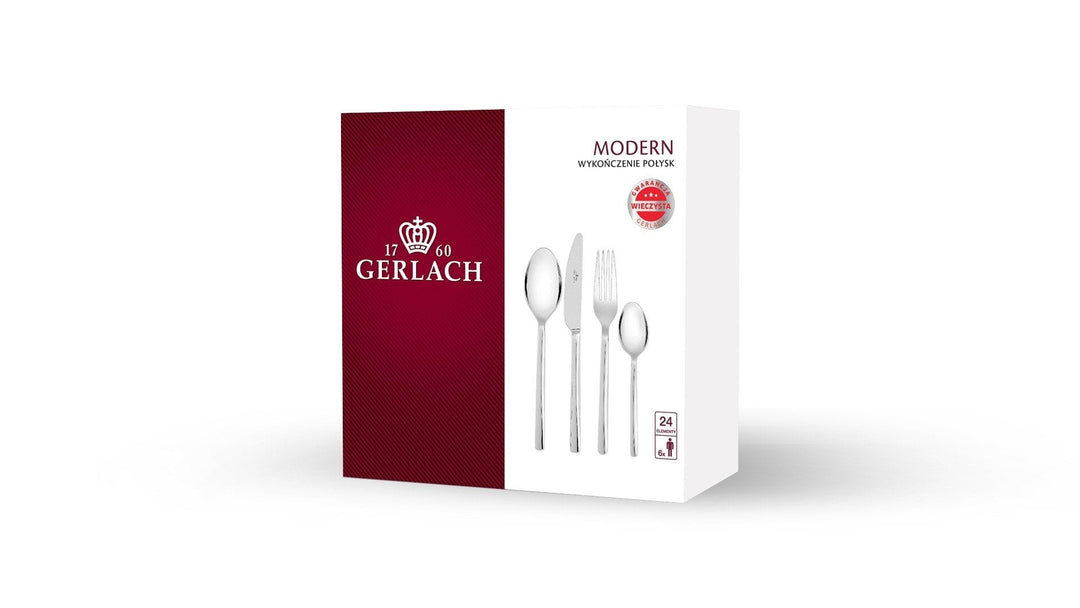 MODERN 24 Piece Stainless Steel Flatware Set