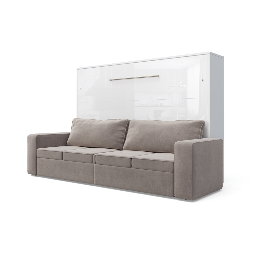 Horizontal Murphy bed INVENTO with a Sofa, European FULL XL