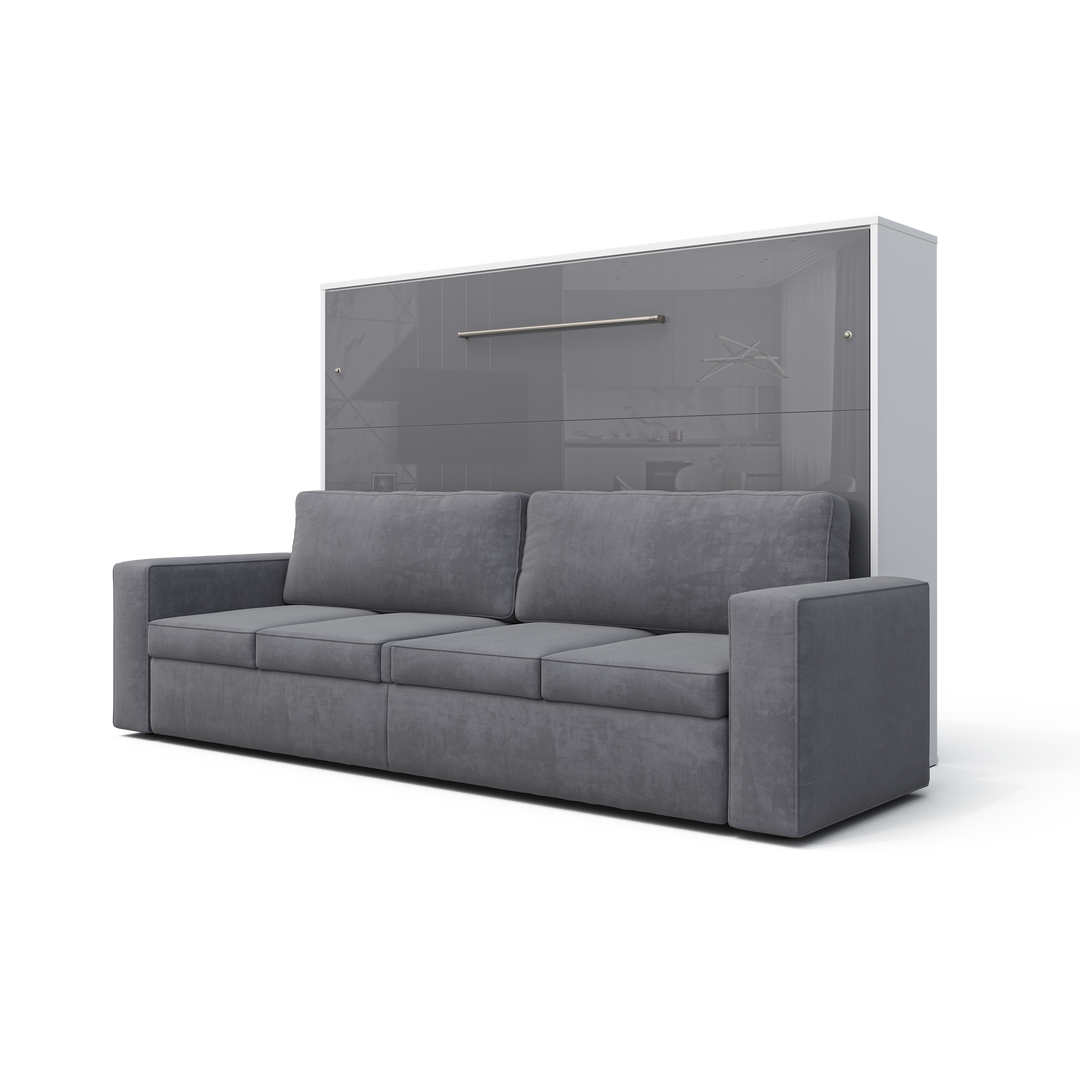 Horizontal Murphy bed INVENTO with a Sofa, European FULL XL