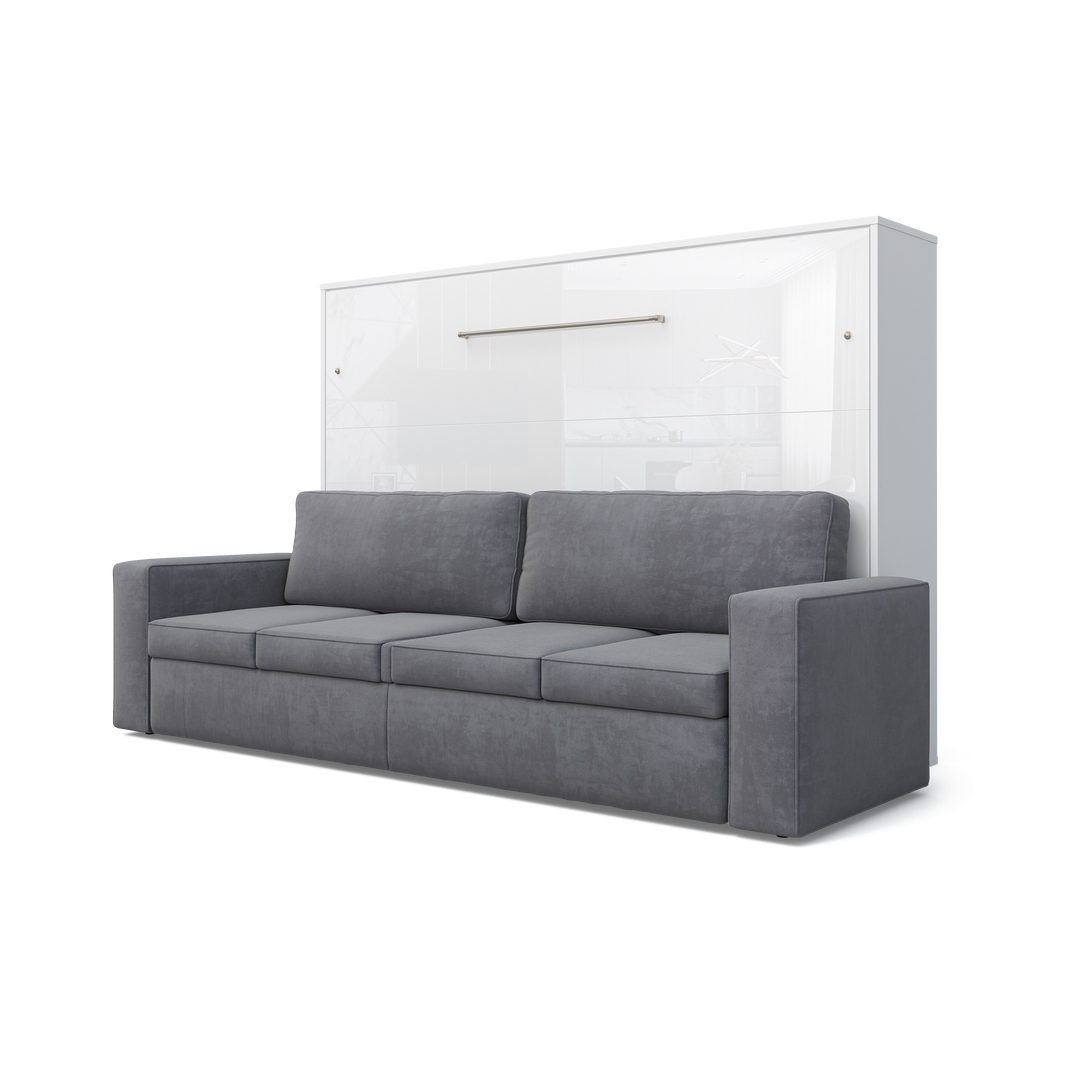 Horizontal Murphy bed INVENTO with a Sofa, European FULL XL