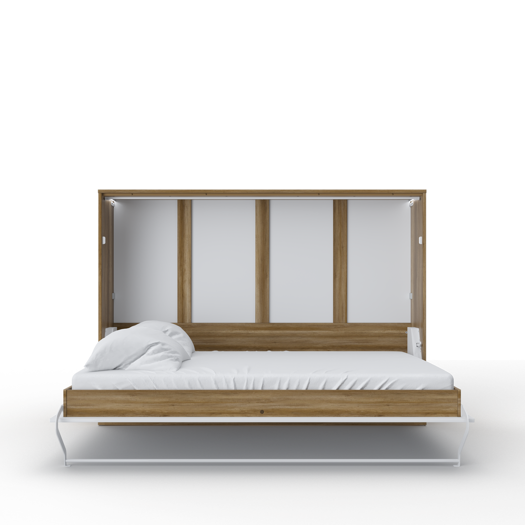 Horizontal European FULL XL Murphy bed with mattress and LED included Invento