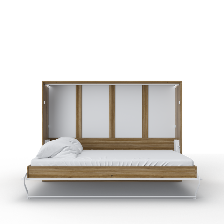 Horizontal European FULL XL Murphy bed with mattress and LED included Invento