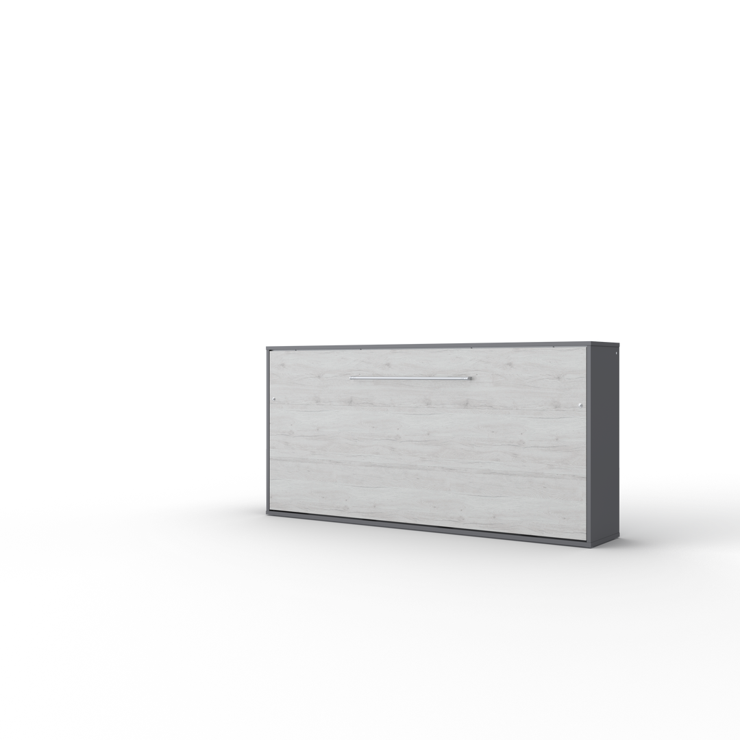 European Horizontal TWIN size Murphy Bed INVENTO with mattress and LED