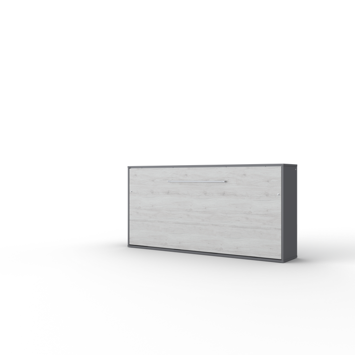 European Horizontal TWIN size Murphy Bed INVENTO with mattress and LED