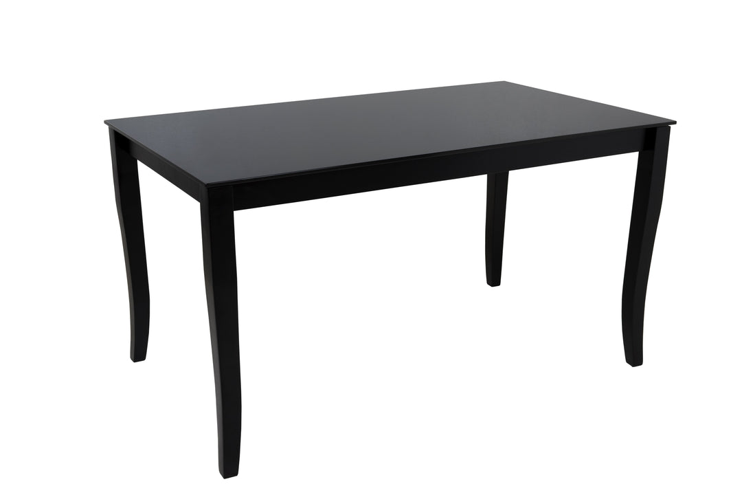 FINEZJA Black Glass Top Dining Table With Extension