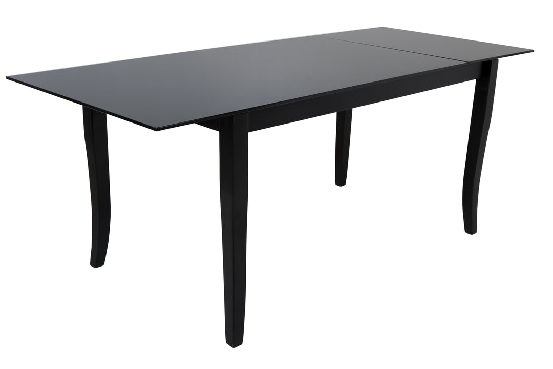FINEZJA Black Glass Top Dining Table With Extension