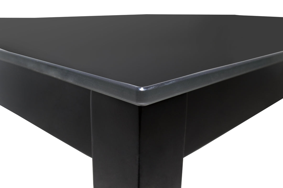 FINEZJA Black Glass Top Dining Table With Extension