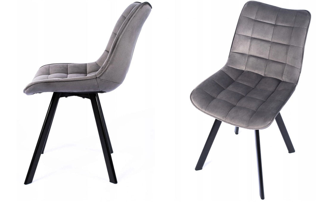Dining Set ALETA 11 pcs. modern gray/ white Dining Table with 4 self-starting leaves plus 10 chairs