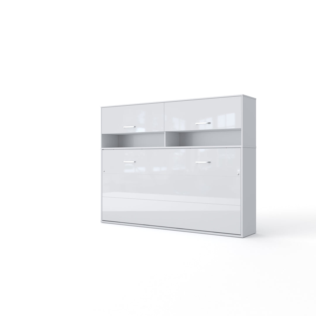Horizontal Murphy Bed Invento, European Full XL Size with cabinet, mattress included