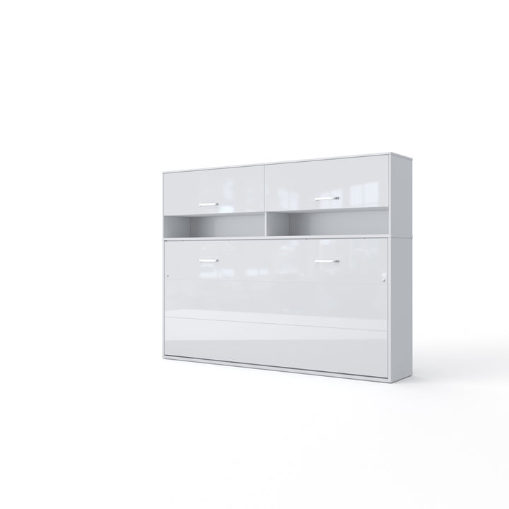 Horizontal Murphy Bed Invento, European Full XL Size with cabinet, mattress included