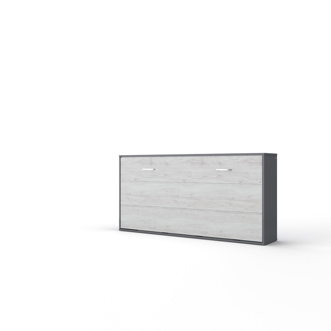 Horizontal European Twin size Murphy Bed INVENTO with mattress