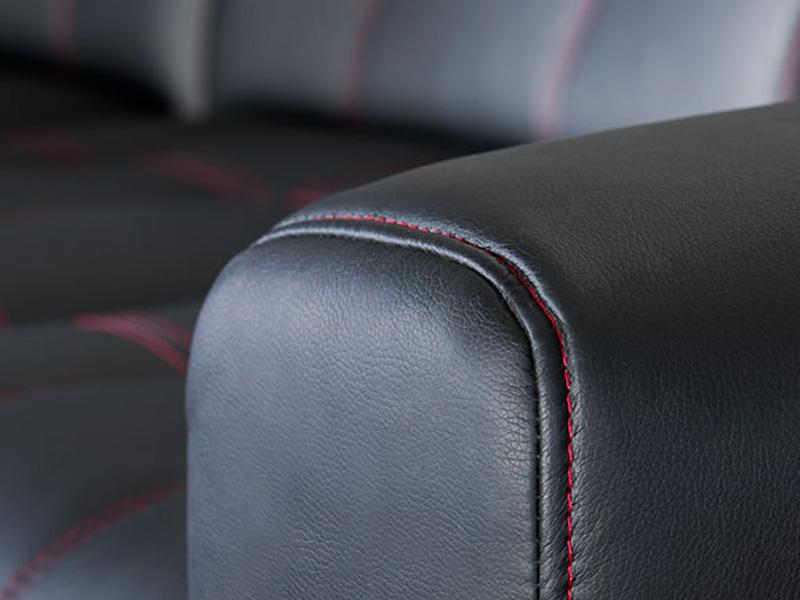 Loveseat IRYS 2 Black/ Red stiches