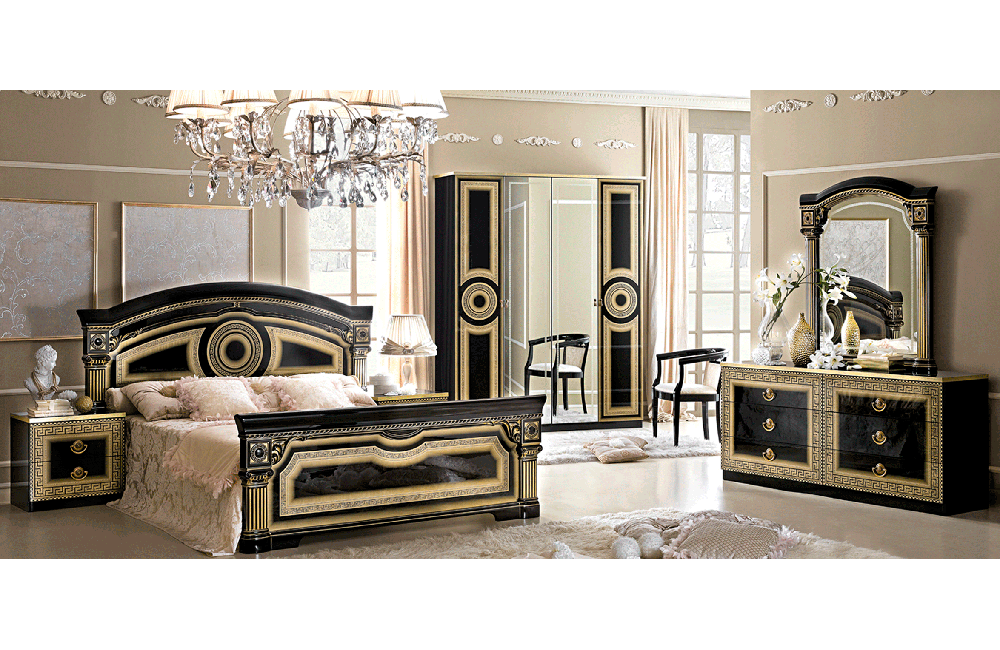 Aida Bed Black w/Gold