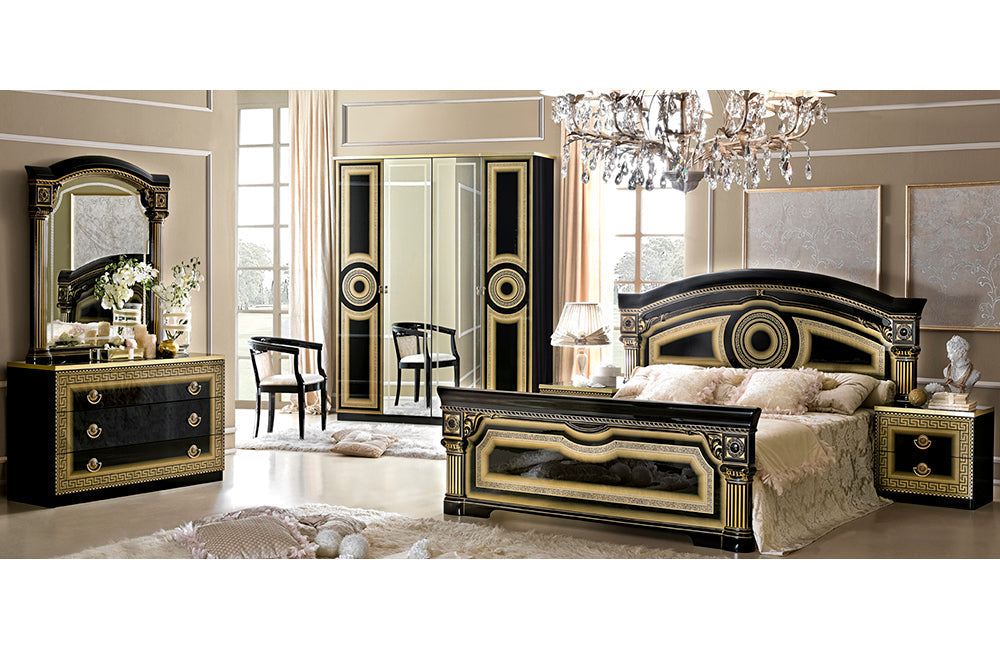 Aida Bed Black w/Gold