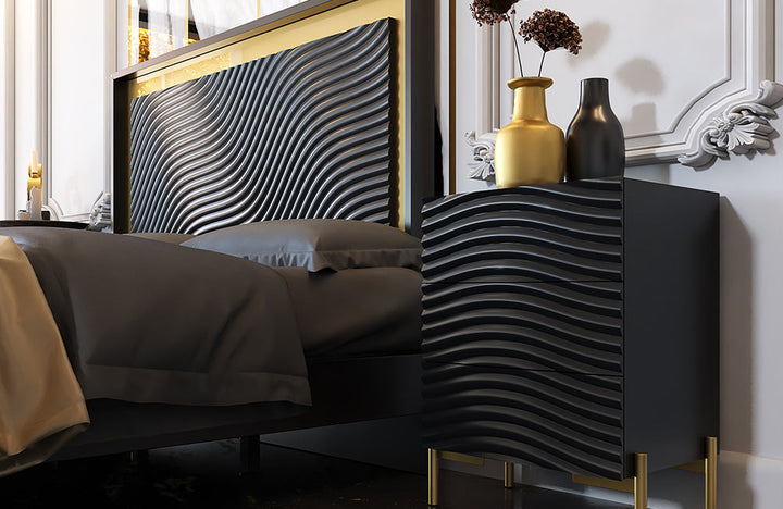 Wave Bed Dark grey